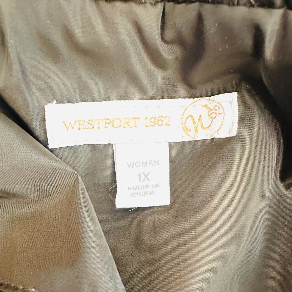 WESTPORT Button Down Snap Button Tie at the Waist Green Quilted Jacket Size 1X - Picture 10 of 12